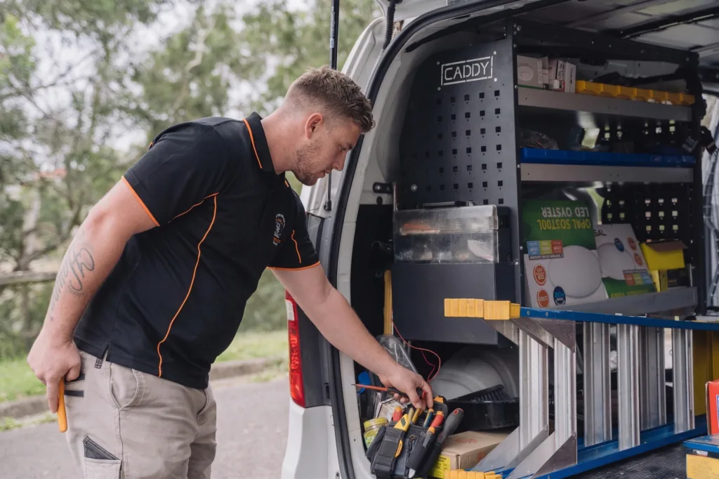 Licensed Hillsdale electrician working on a residential job